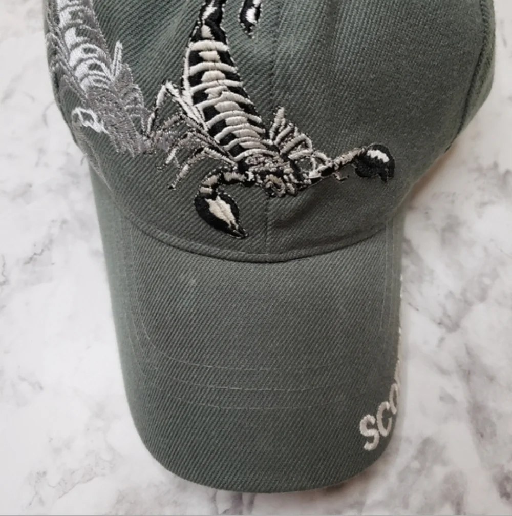 Blue Ocean Y2K Gray Scorpion Embroidered Baseball Cap Unisex